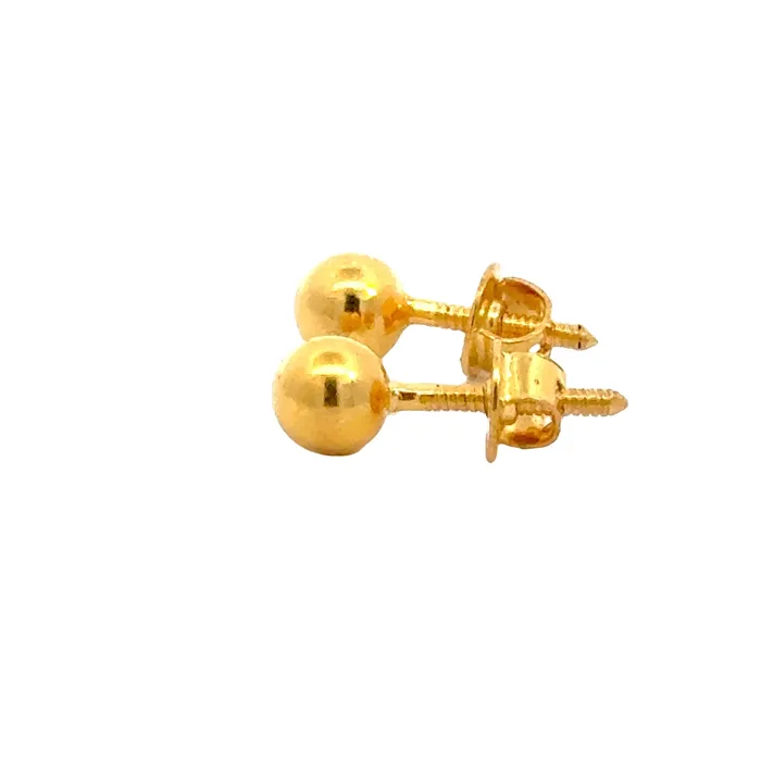 22k Yellow Gold BallBead Earrings with gold weight of 175g Gold Palace Earrings
