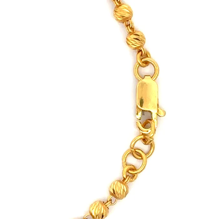 22k Yellow Gold Shiny Charming Antique Bracelet measuring 4mm thickness x 7 inch length Gold Palace Bracelets