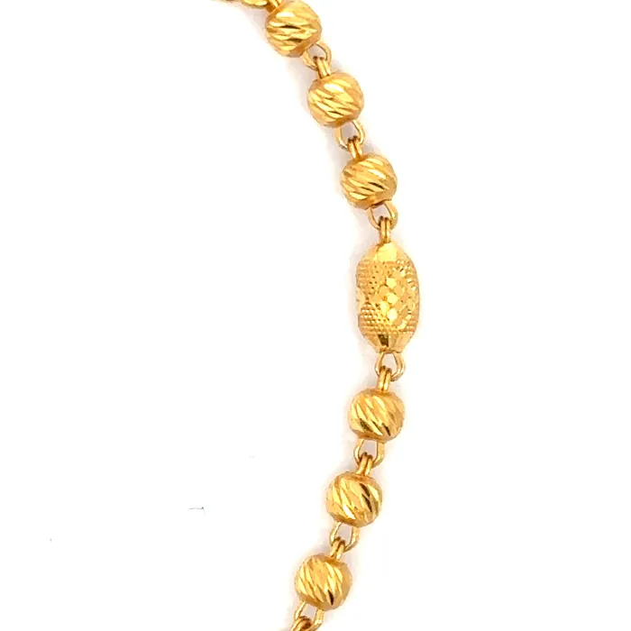 22k Yellow Gold Shiny Charming Antique Bracelet measuring 4mm thickness x 7 inch length Gold Palace Bracelets