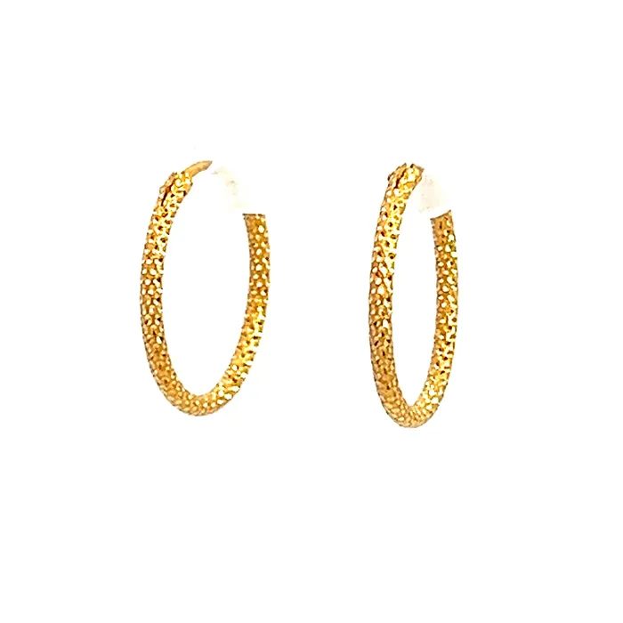 22k Yellow Gold Small Textured Earrings Gold Palace Earrings