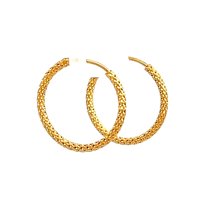 22k Yellow Gold Small Textured Earrings Gold Palace Earrings
