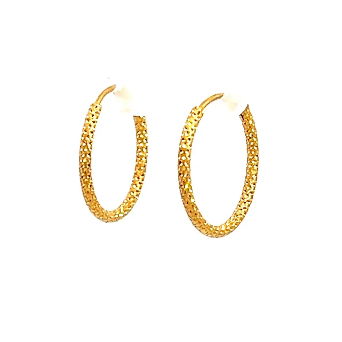 22k Yellow Gold Small Textured Earrings Gold Palace Earrings
