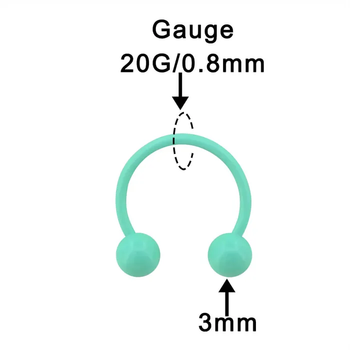 2Pcs Macaron Green Circular Barbell Septum Ring OUFER BODY JEWELRY Rings 2Pcs Macaron Green Circular Barbell Septum Ring OUFER BODY JEWELRY Rings