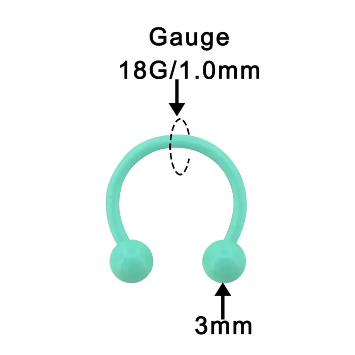 2Pcs Macaron Green Circular Barbell Septum Ring OUFER BODY JEWELRY Rings 2Pcs Macaron Green Circular Barbell Septum Ring OUFER BODY JEWELRY Rings