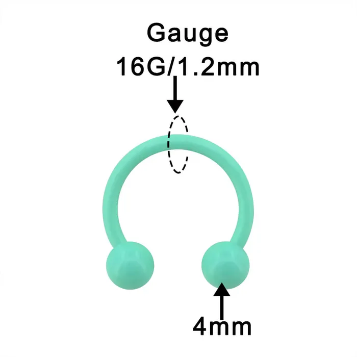2Pcs Macaron Green Circular Barbell Septum Ring OUFER BODY JEWELRY Rings 2Pcs Macaron Green Circular Barbell Septum Ring OUFER BODY JEWELRY Rings