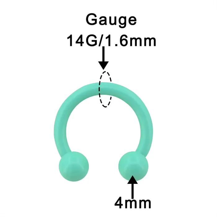 2Pcs Macaron Green Circular Barbell Septum Ring OUFER BODY JEWELRY Rings 2Pcs Macaron Green Circular Barbell Septum Ring OUFER BODY JEWELRY Rings