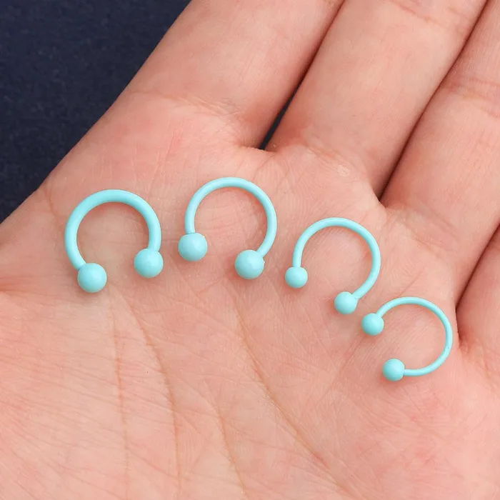 2Pcs Macaron Green Circular Barbell Septum Ring OUFER BODY JEWELRY Rings 2Pcs Macaron Green Circular Barbell Septum Ring OUFER BODY JEWELRY Rings