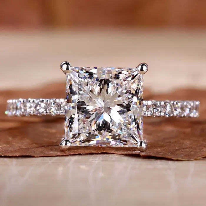 3 Carat Princess Cut Lab Grown Diamond Engagement Ring for Women Diamondrensu Rings 3 Carat Princess Cut Lab Grown Diamond Engagement Ring for Women Diamondrensu Rings