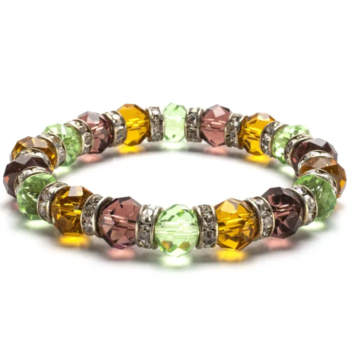 Alexander Kalifano Bracelets MultiColored Gorgeous Glass Bracelet with Cubic Zirconia Crystals