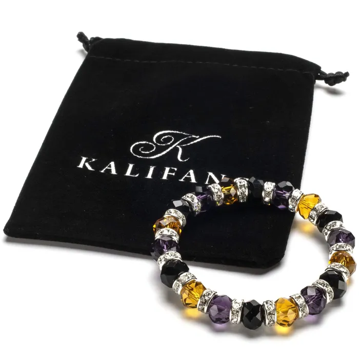 Alexander Kalifano Bracelets MultiColored Gorgeous Glass Bracelet with Cubic Zirconia Crystals