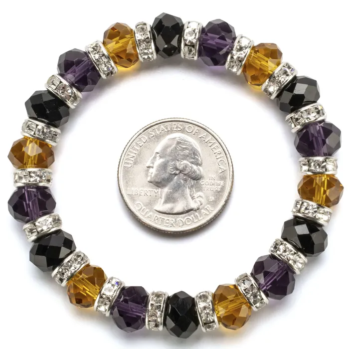 Alexander Kalifano Bracelets MultiColored Gorgeous Glass Bracelet with Cubic Zirconia Crystals