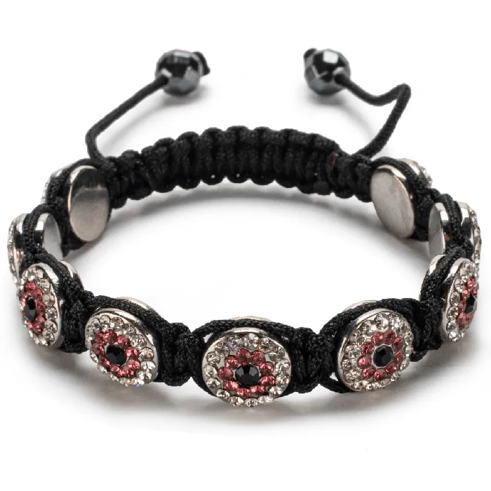Alexander Kalifano Bracelets Rose Crystal Evil Eye Shamballa Bracelet
