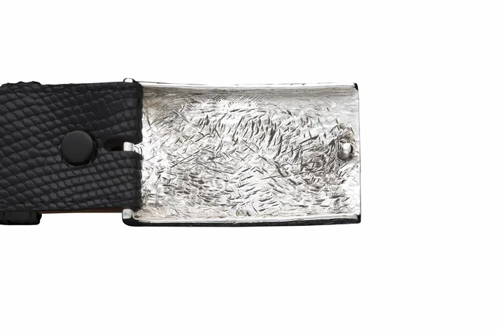 Alexander Kalifano Rings RSRECL 1 58 Sterling Silver Rectangle Lined Buckle Alexander Kalifano Rings RSRECL 1 58 Sterling Silver Rectangle Lined Buckle