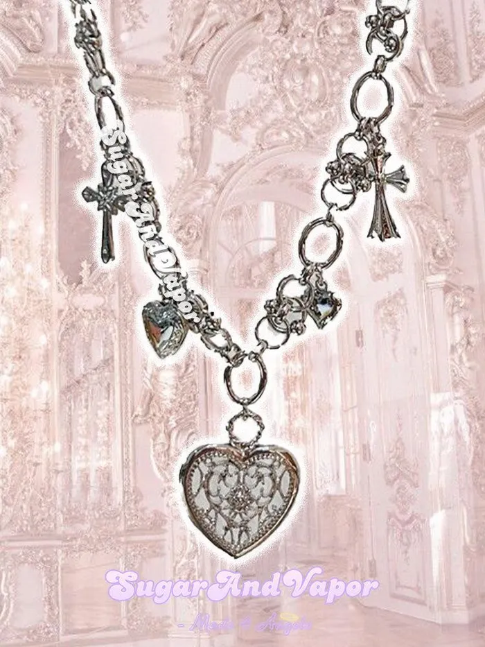 Astrid Cute Baroque Heart Necklace SugarAndVapor Necklaces Astrid Cute Baroque Heart Necklace SugarAndVapor Necklaces