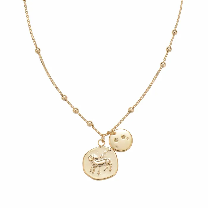 Betty and Biddy Aries Zodiac Coin Necklace Necklaces