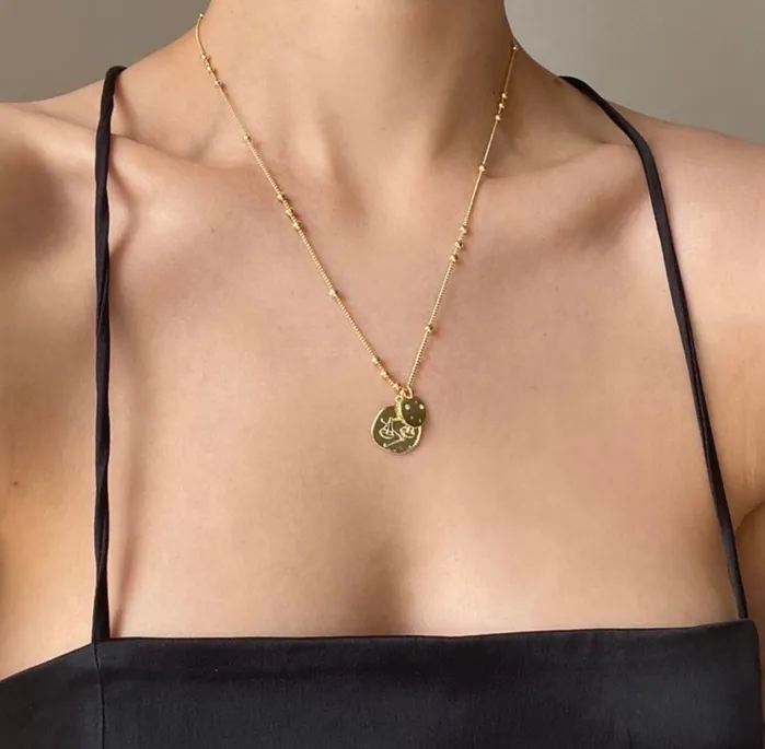 Betty and Biddy Aries Zodiac Coin Necklace Necklaces