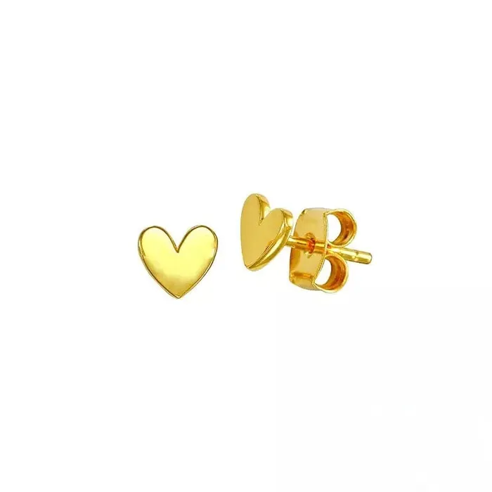 Betty and Biddy Earrings Bridal Love Heart Studs Gold