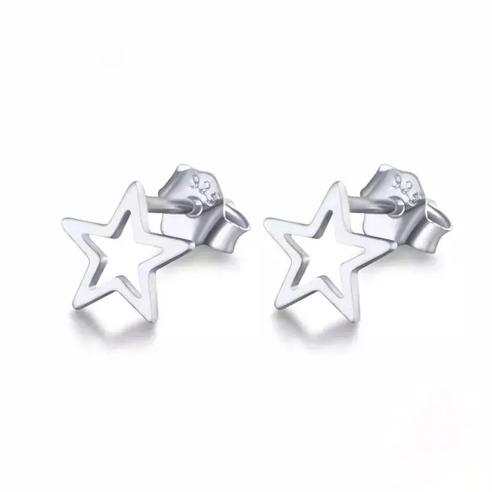Betty and Biddy Rings Celebrate Open Star Studs Silver