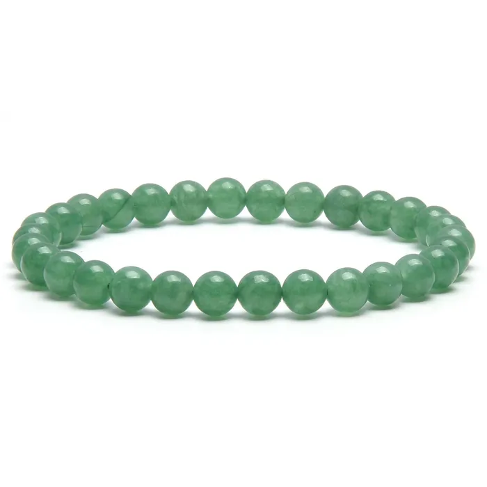 Bracelets Kalifano Natural Aventurine 6mm Gemstone Bead Elastic Bracelet