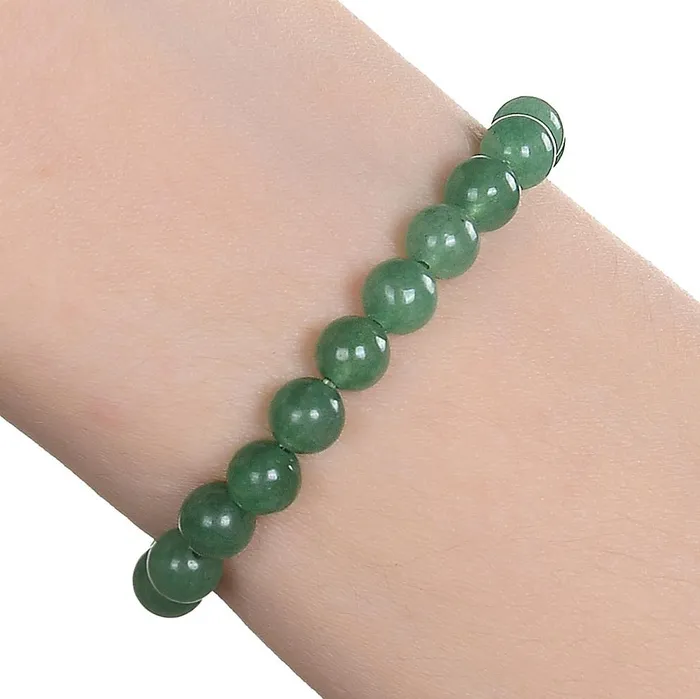 Bracelets Kalifano Natural Aventurine 6mm Gemstone Bead Elastic Bracelet