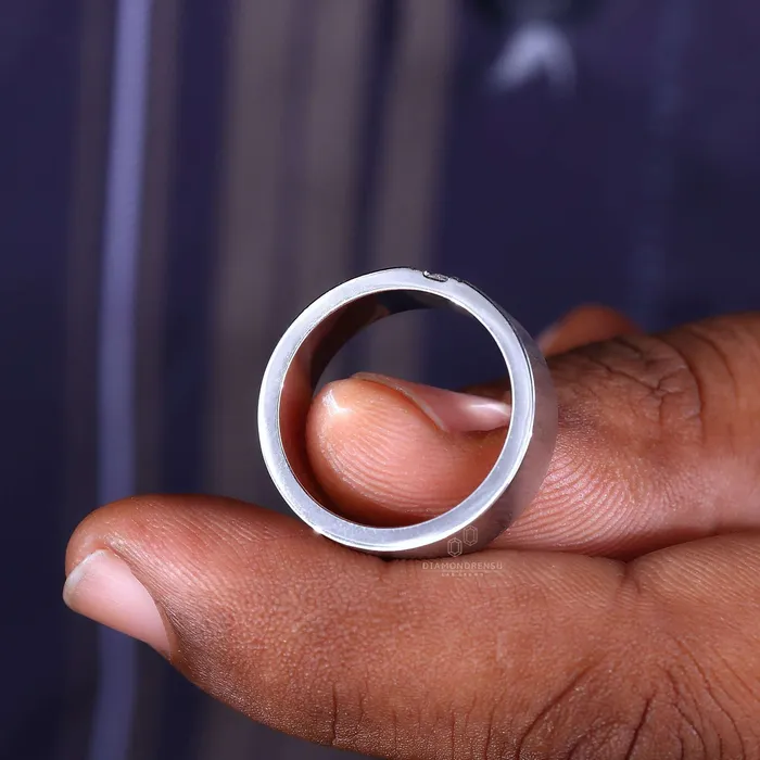 Brushed Finish Round Cut Lab Grown Diamond Mens Wedding Ring Diamondrensu Rings