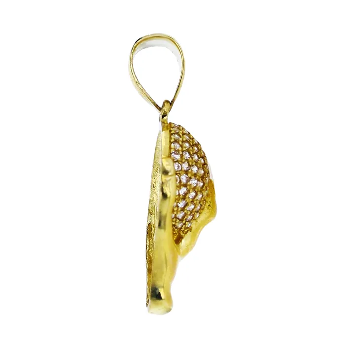 DecadenceJewelry Necklaces 14K Yellow Gold 29x15mm Micropave World On My Hands Pendant DecadenceJewelry Necklaces 14K Yellow Gold 29x15mm Micropave World On My Hands Pendant