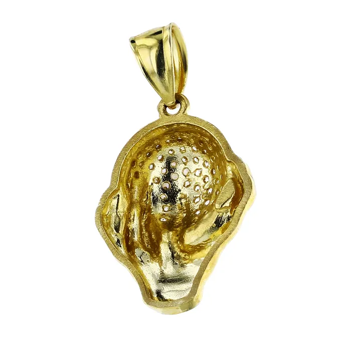DecadenceJewelry Necklaces 14K Yellow Gold 29x15mm Micropave World On My Hands Pendant DecadenceJewelry Necklaces 14K Yellow Gold 29x15mm Micropave World On My Hands Pendant