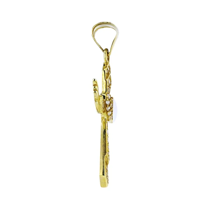 DecadenceJewelry Necklaces 14K Yellow Gold 33x20mm Micropave Flying Cross Pendant DecadenceJewelry Necklaces 14K Yellow Gold 33x20mm Micropave Flying Cross Pendant
