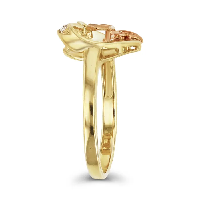 DecadenceJewelry Rings 14K Tricolor Gold Polished Satin 15 Quinceanera Clear Cubic Zirconia Heart Ring DecadenceJewelry Rings 14K Tricolor Gold Polished Satin 15 Quinceanera Clear Cubic Zirconia Heart Ring
