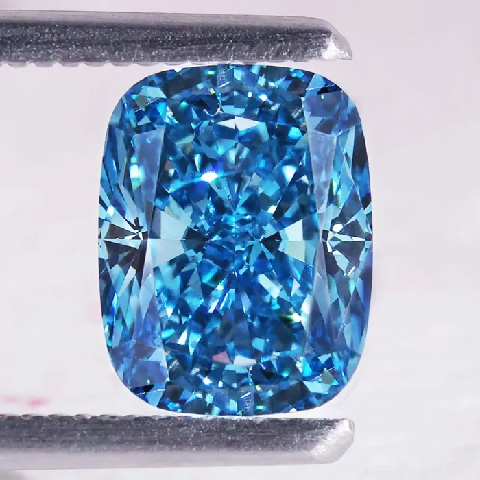 Diamondrensu Fancy Vivid Blue 251 CT Cushion Cut Lab Grown Diamond for Engagement Ring Rings Diamondrensu Fancy Vivid Blue 251 CT Cushion Cut Lab Grown Diamond for Engagement Ring Rings