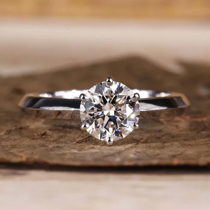 Diamondrensu Lab Diamond Ring 101 CT Round Brilliant Cut EVVS Diamond Solitaire Engagement Ring Knife Edge Ring Rings Diamondrensu Lab Diamond Ring 101 CT Round Brilliant Cut EVVS Diamond Solitaire Engagement Ring Knife Edge Ring Rings