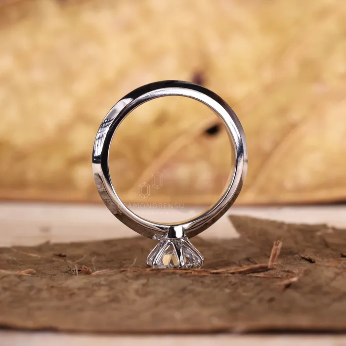Diamondrensu Lab Diamond Ring 101 CT Round Brilliant Cut EVVS Diamond Solitaire Engagement Ring Knife Edge Ring Rings