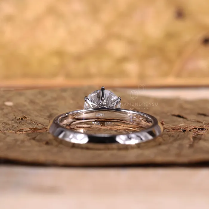 Diamondrensu Lab Diamond Ring 101 CT Round Brilliant Cut EVVS Diamond Solitaire Engagement Ring Knife Edge Ring Rings