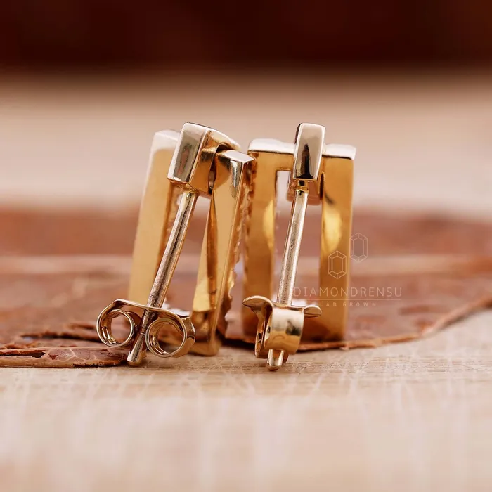 Diamondrensu Rectangle Shape Earrings 130 MM Round Cut Lab Grown Diamond Dangle Earrings Earrings