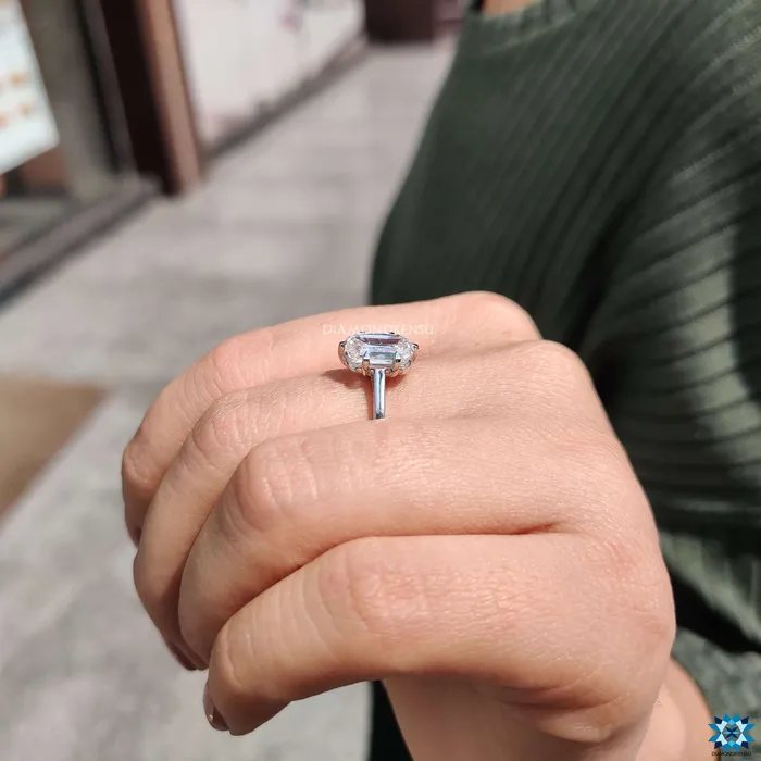 Diamondrensu Rings Cushion Criss Cut Moissanite Solitaire Ring 247 CT Colorless Moissanite Engagement Ring Anniversary Gift for Her