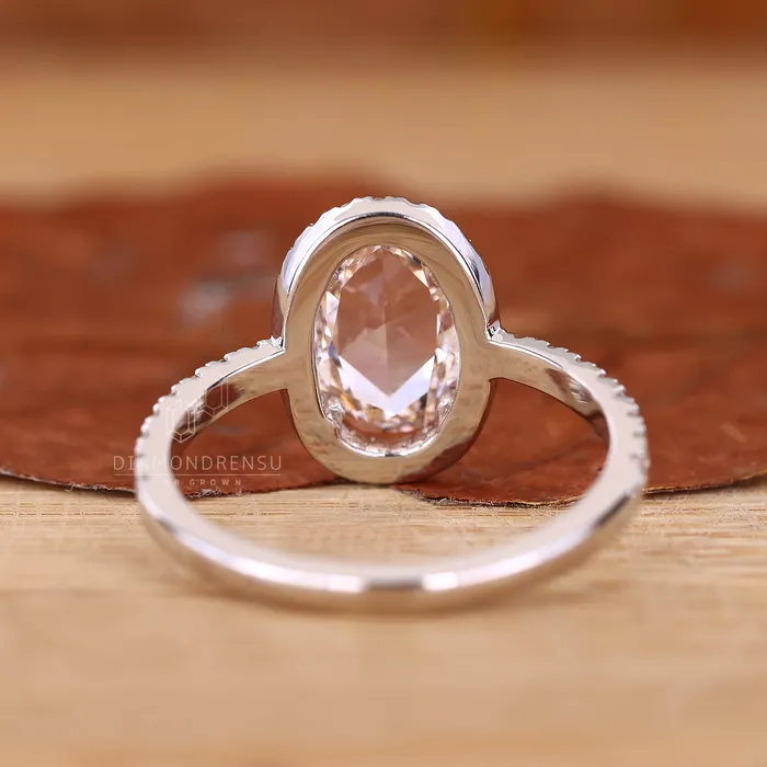 Diamondrensu Rings Oval Diamond Engagement Ring Halo Style