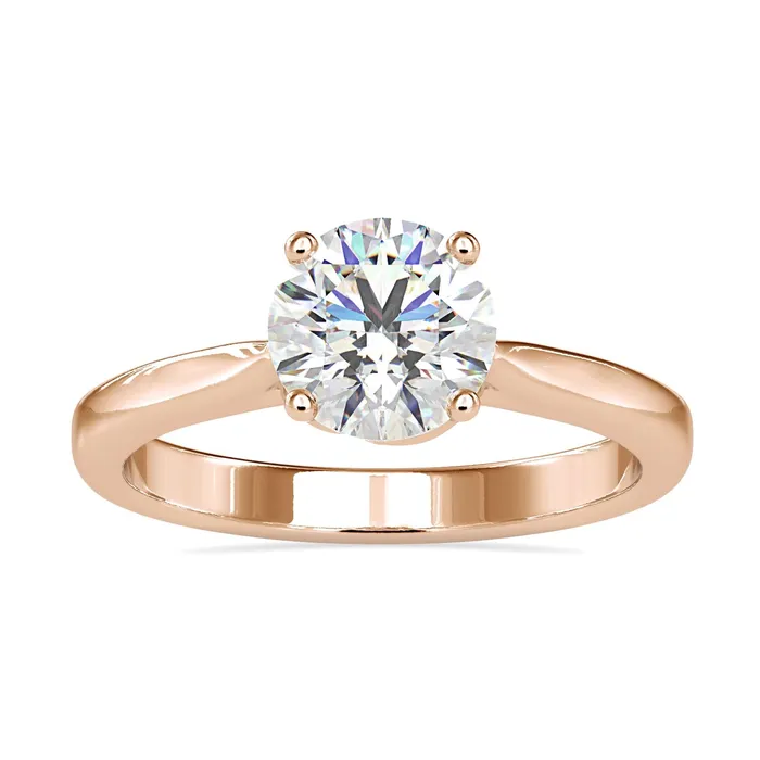 Diamondrensu Rings Unique Solitaire Engagement Ring With Twisted Prong
