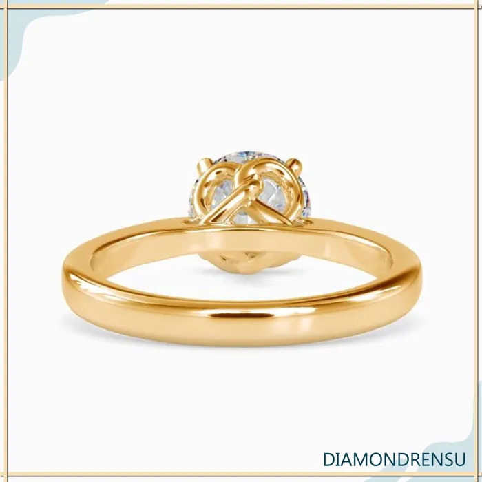 Diamondrensu Rings Unique Solitaire Engagement Ring With Twisted Prong
