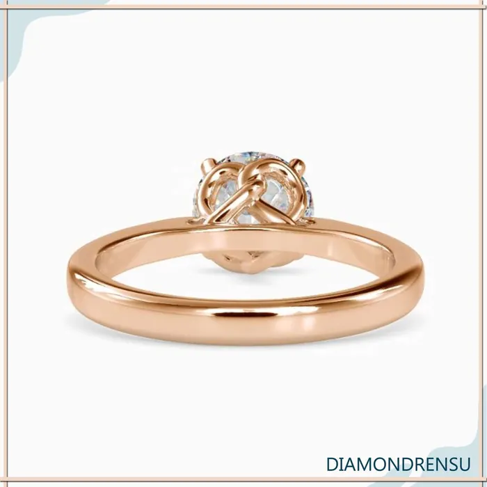 Diamondrensu Rings Unique Solitaire Engagement Ring With Twisted Prong