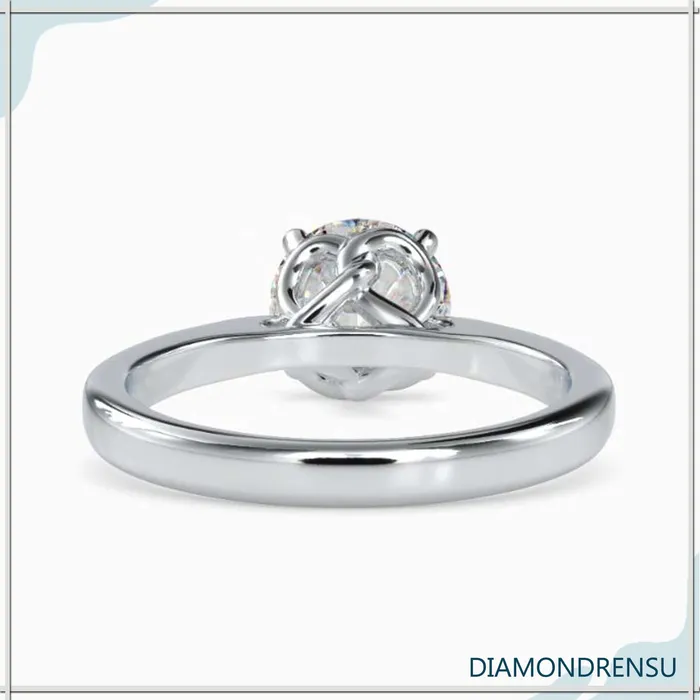 Diamondrensu Rings Unique Solitaire Engagement Ring With Twisted Prong