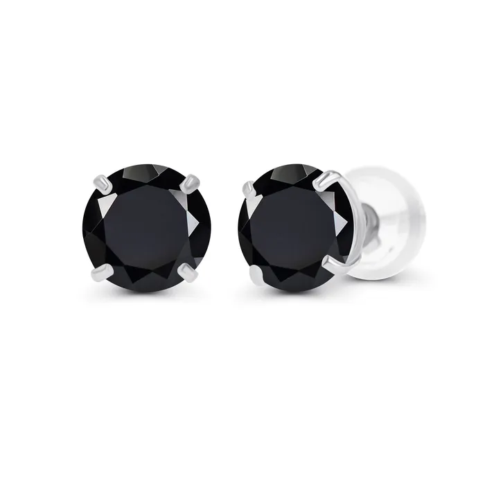 Earrings 14K White Gold 400mm Round Semi Precious Amethyst Stud Earring DecadenceJewelry Earrings 14K White Gold 400mm Round Semi Precious Amethyst Stud Earring DecadenceJewelry