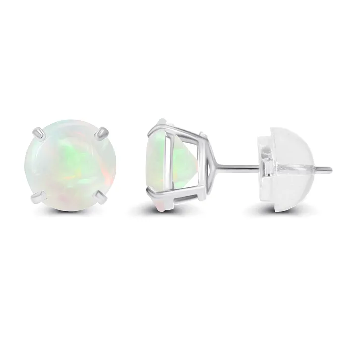 Earrings 14K White Gold 400mm Round Semi Precious Amethyst Stud Earring DecadenceJewelry Earrings 14K White Gold 400mm Round Semi Precious Amethyst Stud Earring DecadenceJewelry