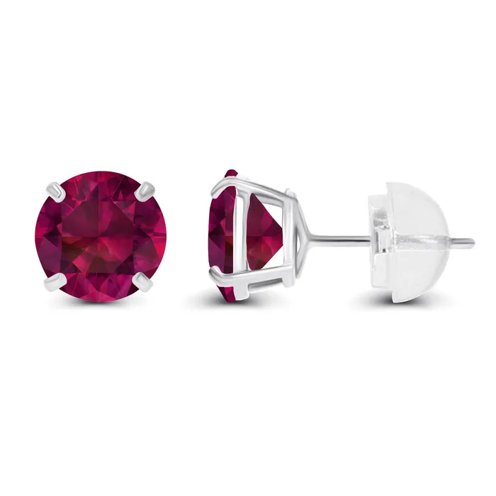 Earrings 14K White Gold 400mm Round Semi Precious Amethyst Stud Earring DecadenceJewelry Earrings 14K White Gold 400mm Round Semi Precious Amethyst Stud Earring DecadenceJewelry