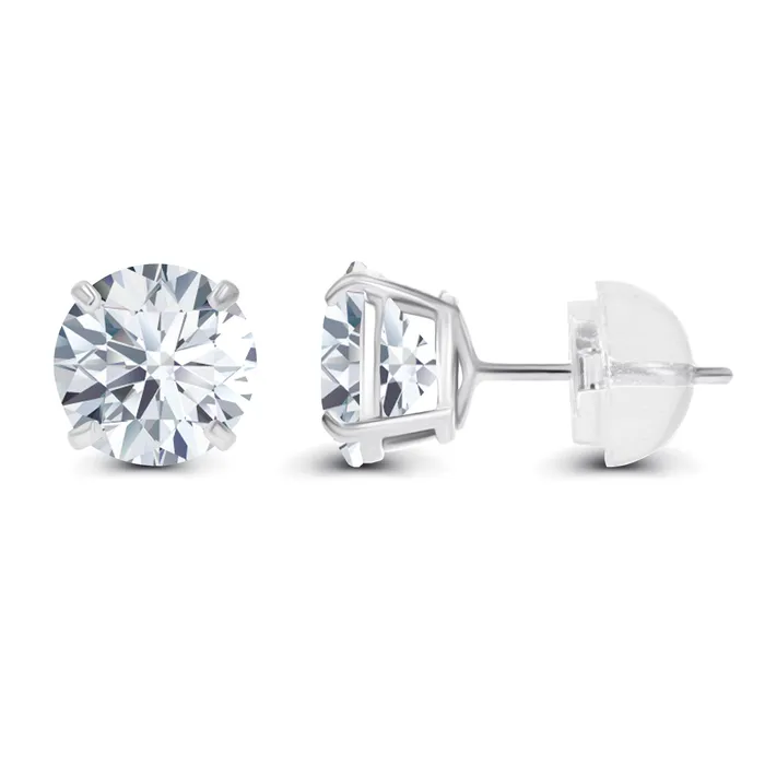 Earrings 14K White Gold 400mm Round Semi Precious Amethyst Stud Earring DecadenceJewelry Earrings 14K White Gold 400mm Round Semi Precious Amethyst Stud Earring DecadenceJewelry