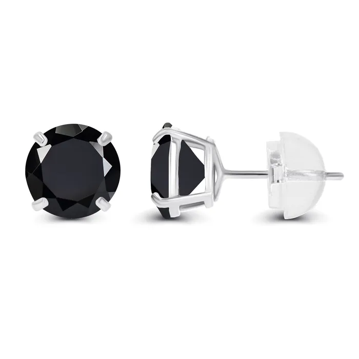 Earrings 14K White Gold 400mm Round Semi Precious Amethyst Stud Earring DecadenceJewelry Earrings 14K White Gold 400mm Round Semi Precious Amethyst Stud Earring DecadenceJewelry