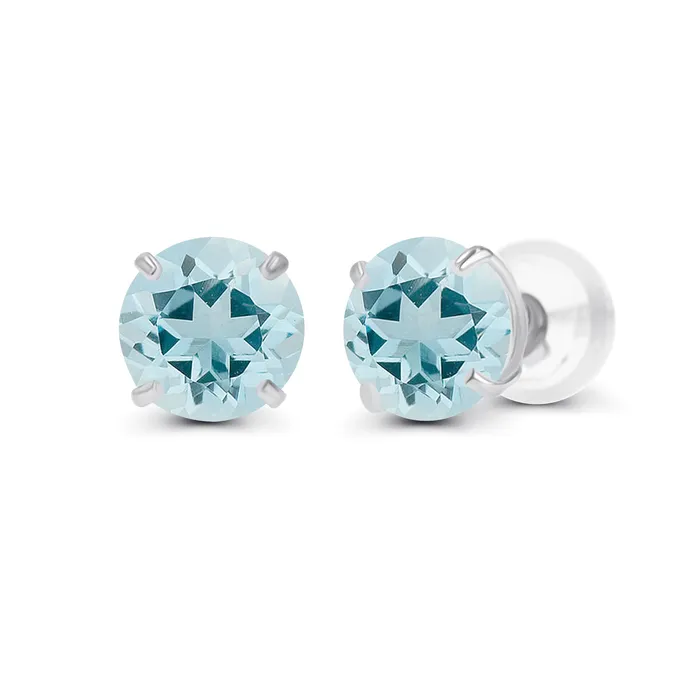 Earrings 14K White Gold 400mm Round Semi Precious Amethyst Stud Earring DecadenceJewelry Earrings 14K White Gold 400mm Round Semi Precious Amethyst Stud Earring DecadenceJewelry