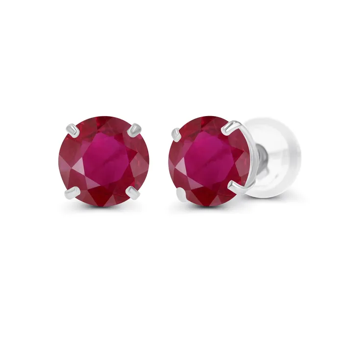 Earrings 14K White Gold 400mm Round Semi Precious Amethyst Stud Earring DecadenceJewelry Earrings 14K White Gold 400mm Round Semi Precious Amethyst Stud Earring DecadenceJewelry