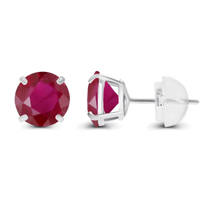 Earrings 14K White Gold 400mm Round Semi Precious Amethyst Stud Earring DecadenceJewelry Earrings 14K White Gold 400mm Round Semi Precious Amethyst Stud Earring DecadenceJewelry