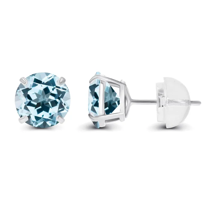 Earrings 14K White Gold 400mm Round Semi Precious Amethyst Stud Earring DecadenceJewelry Earrings 14K White Gold 400mm Round Semi Precious Amethyst Stud Earring DecadenceJewelry
