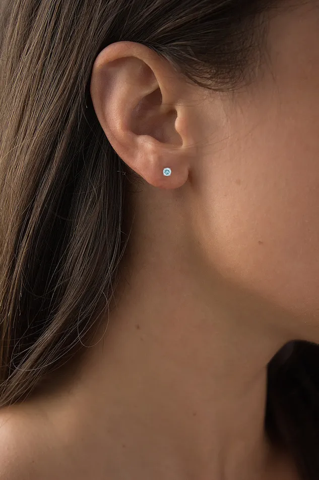 Earrings 14K White Gold 400mm Round Semi Precious Amethyst Stud Earring DecadenceJewelry Earrings 14K White Gold 400mm Round Semi Precious Amethyst Stud Earring DecadenceJewelry
